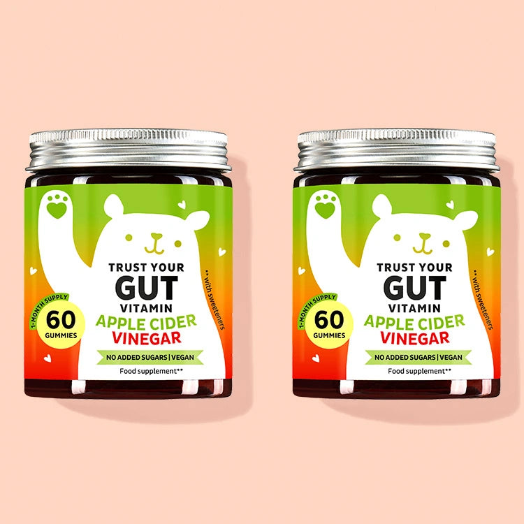 2-month treatment of Trust Your Gut vitamins with apple cider vinegar to naturally support your wellbeing and digestion.