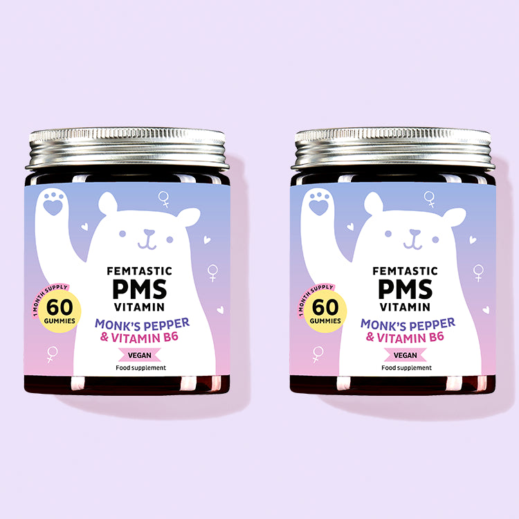 2-month treatment of Femtastic PMS vitamins with monk’s pepper to promote hormonal balance.