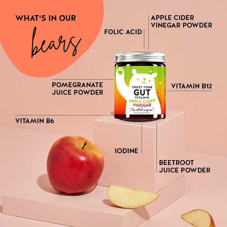 Ingredients of the product Trust Your Gut with Aplple cider vinegar from Bears with Benefits.