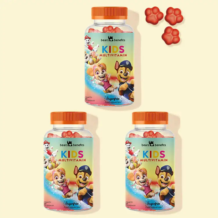 3-month treatment of Paw Patrol multivitamins for children to support their health and development. 