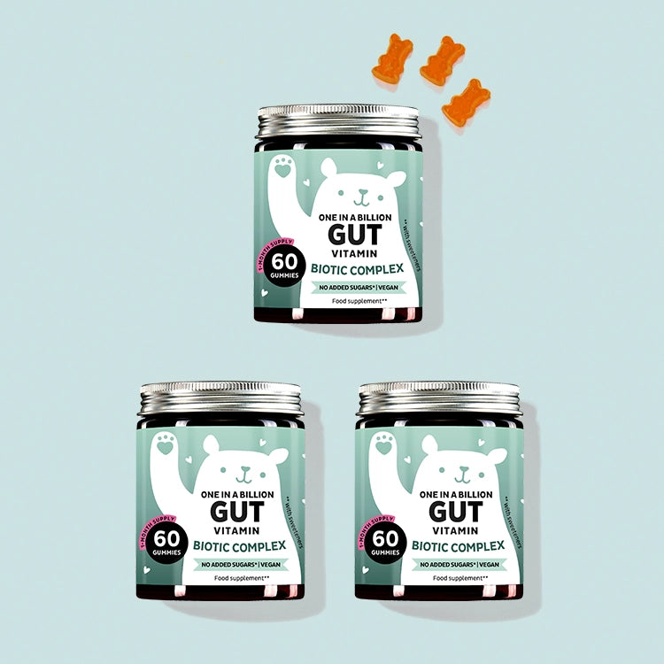 3-month treatment of One in a Billion Gut vitamins for harmonious digestion and a robust immune system. 