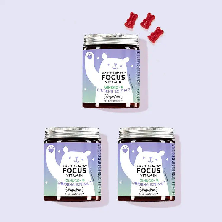 4-month treatment of Beauty and Brains vitamins with ginseng and ginkgo for better focus and concentration.