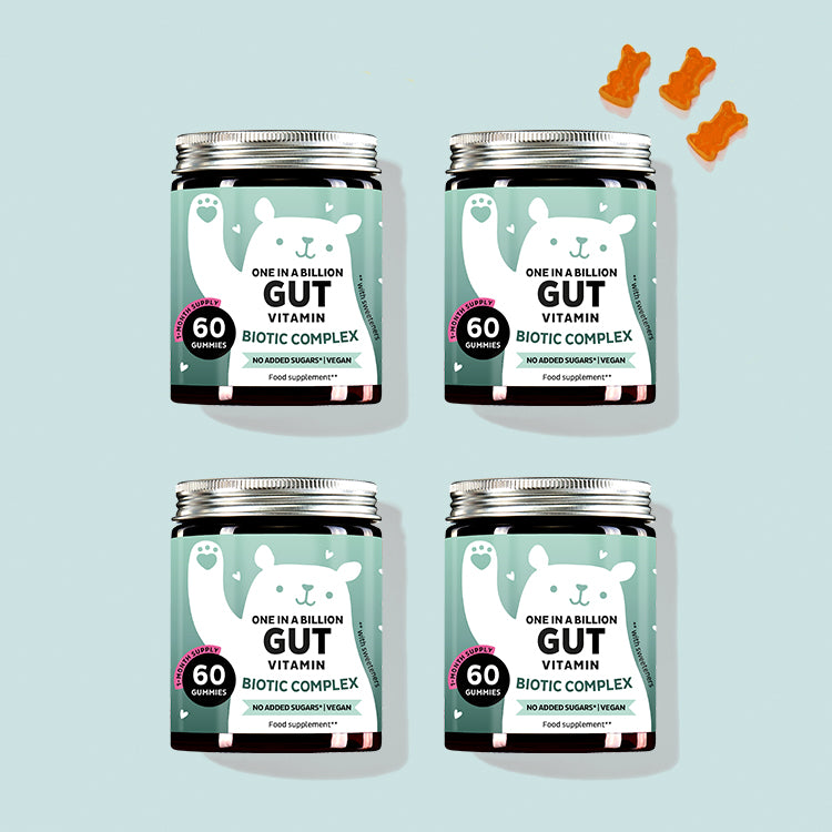 4-month treatment of One in a Billion Gut vitamins for harmonious digestion and a robust immune system. 