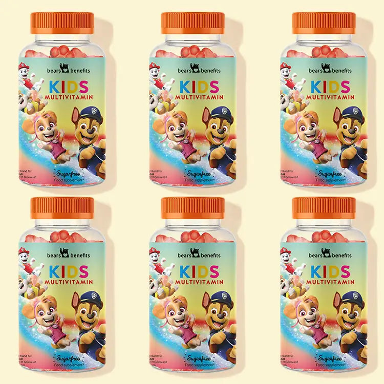 6-month treatment of Paw Patrol multivitamins for children to support their health and development. 