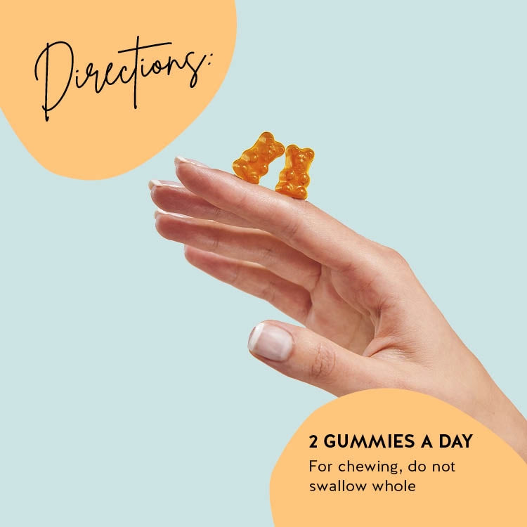 Consumption directions for our  One in a Billion Gut  vitamins for harmonious digestion and a robust immune system. 2 gummies a day.