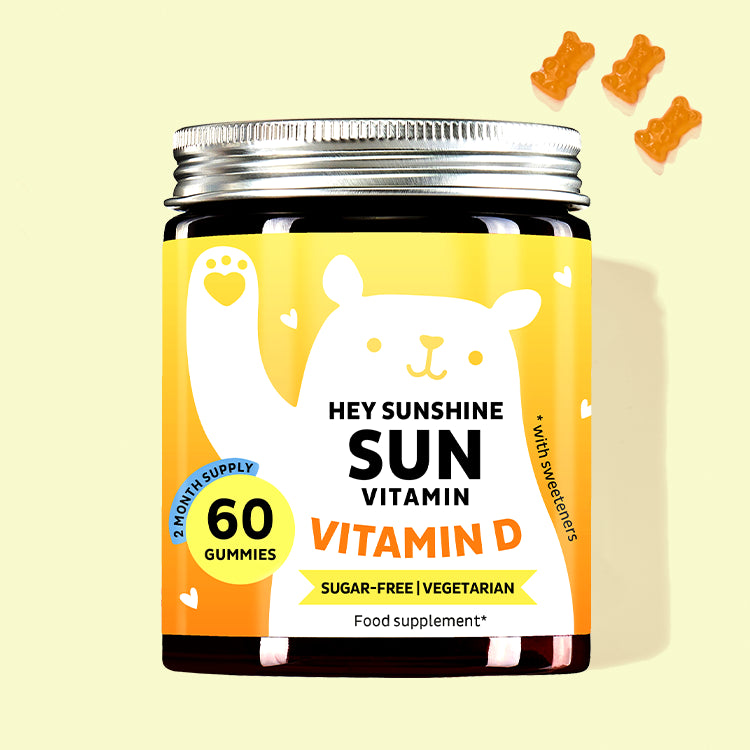 Product picture of Hey Sunshine vitamins to with vitamin D for maintenance of normal bones, muscle functions and teeth.